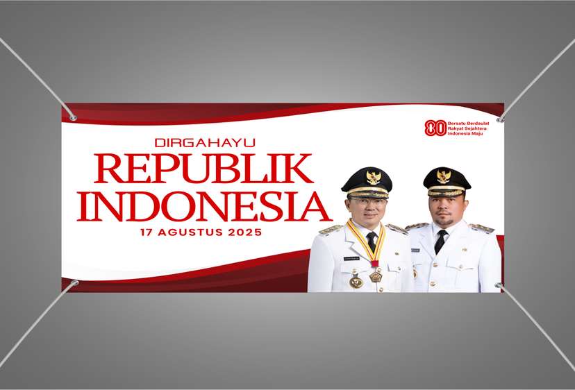 Baliho Kemerdekaan Nuansa Gelap dan Elemen Geometris memberikan kesan Profesional dan Elegan - Image 1