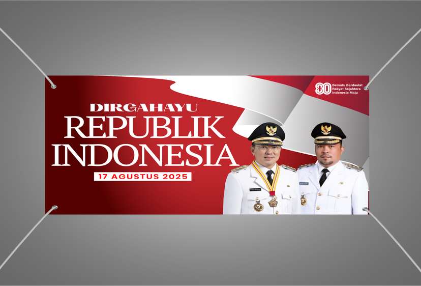 Baliho Kemerdekaan Elegan dan Penuh artistik dengan simbolisasi perjalanan dan pencapaian - Image 1