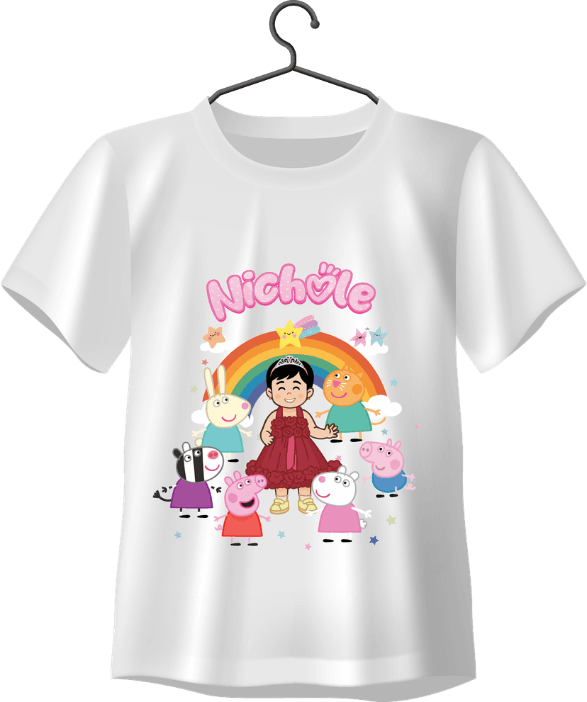 Kaos Ulang Tahun Anak Perempuan Tema Peppa Pig - Image 1