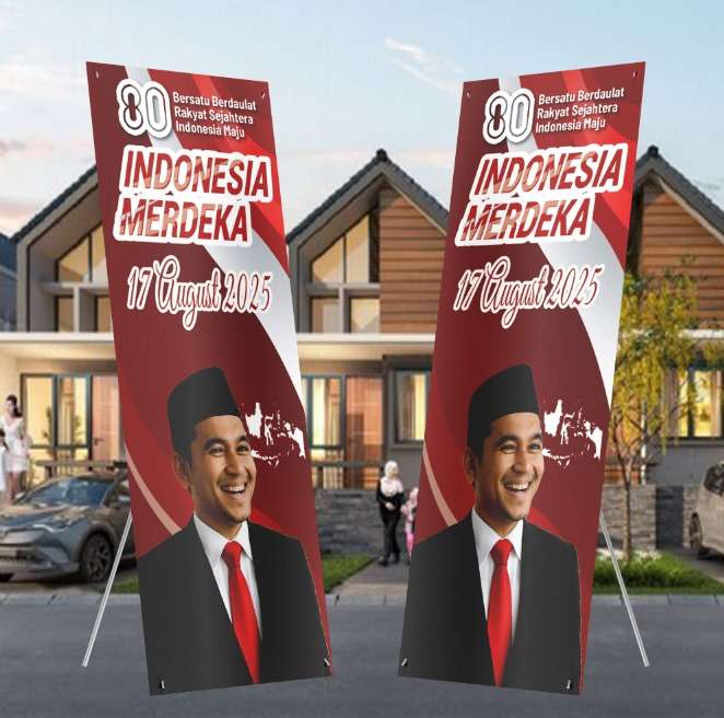 X Banner Formal Merah Putih untuk Peringatan 17 Agustus - Image 1