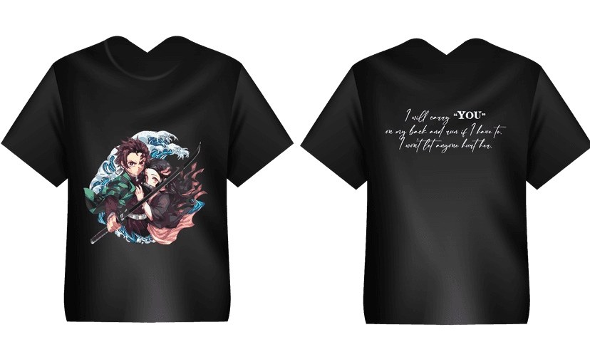 Kaos Tanjiro dan Nezuko dengan Quote - Image 1