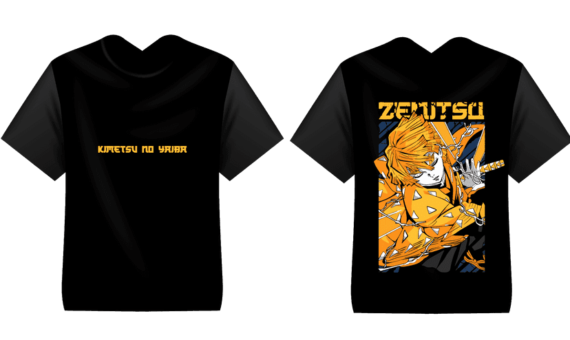 Kaos Zenitsu Demon Slayer dengan Kata Kata - Image 1