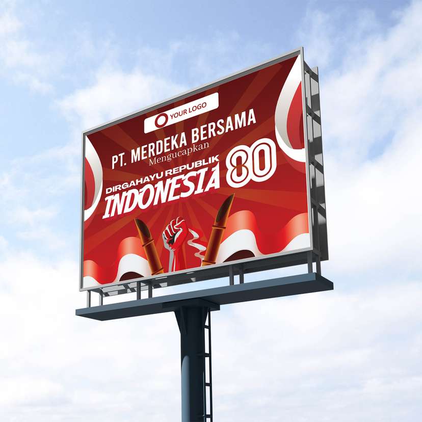 Baliho Ucapan Kemerdekaan Dirgahayu RI Konsep Bambu Runcing - Image 1