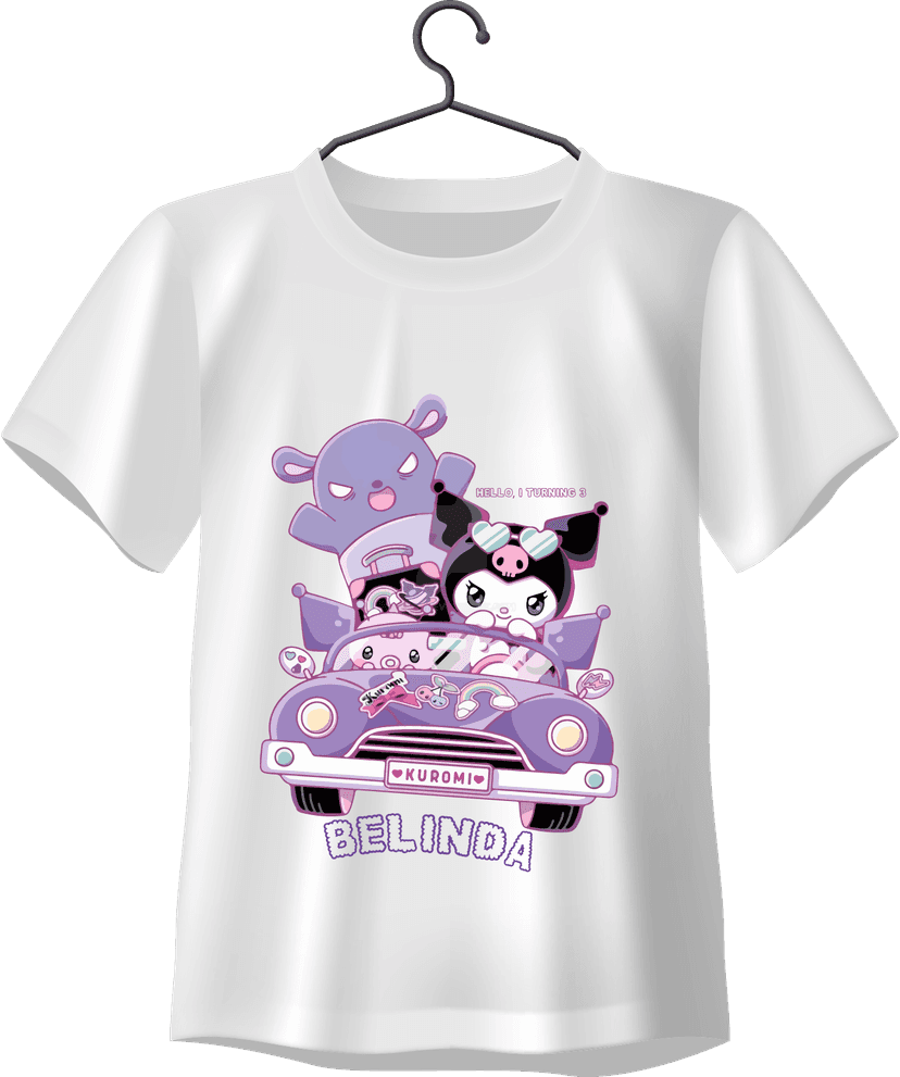 Kaos Custom Ulang Tahun Kuromi Mobil  - Image 1