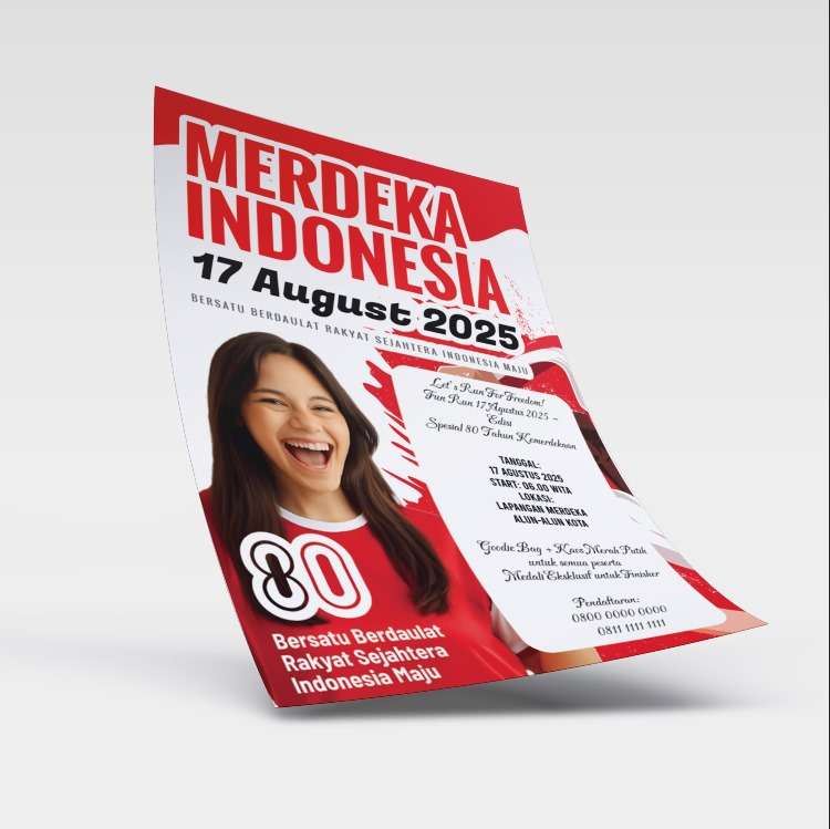 Flyer Merdeka Indonesia 2025 – 80 Tahun Menginspirasi Dunia - Image 1