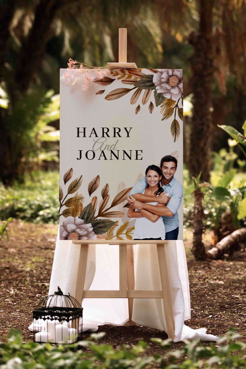 Wedding Sign Coklat Bunga Dengan Foto - Image 1
