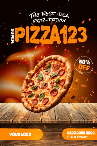Wall Poster Usaha Atau Makanan Pizza  - Image 1