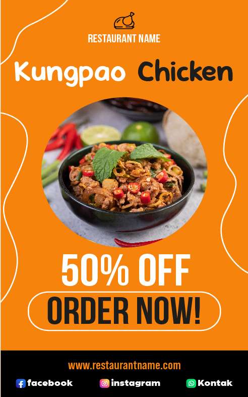 Mini Standing Banner Hotel Untuk Promosi Diskon Makanan  - Image 1