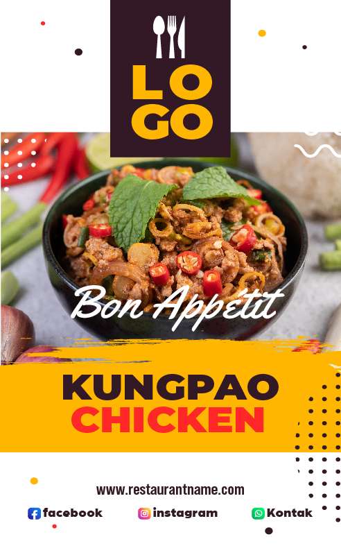 Mini Standing Banner Promosi Makanan Kungapo Chicken - Image 1