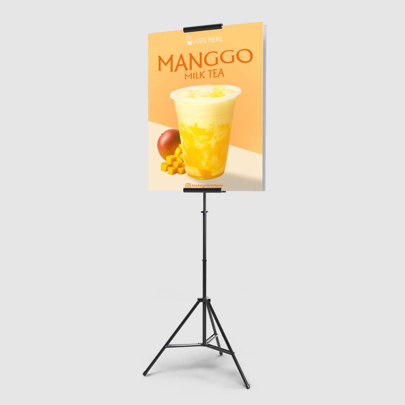 Foamboard Promo Minuman Cream Susu Mangga Warna Kuning - Image 1