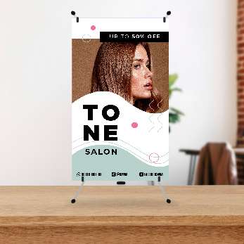 Mini Standing Banner Salon Rambut Tone - Image 1