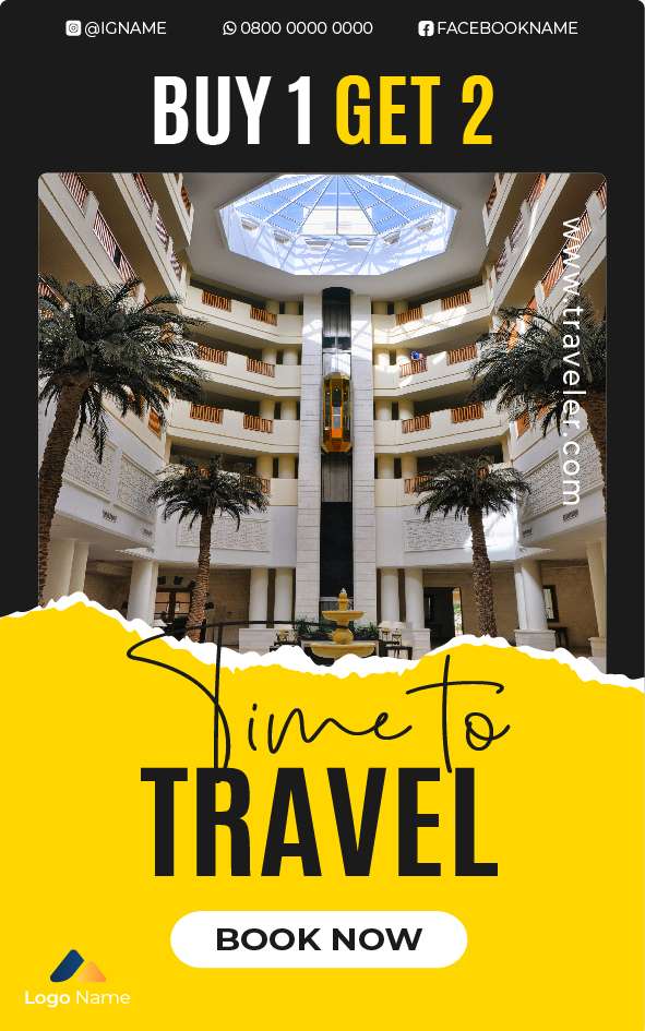 Mini Standing Banner TIme to Travel Untuk Holiday - Image 1