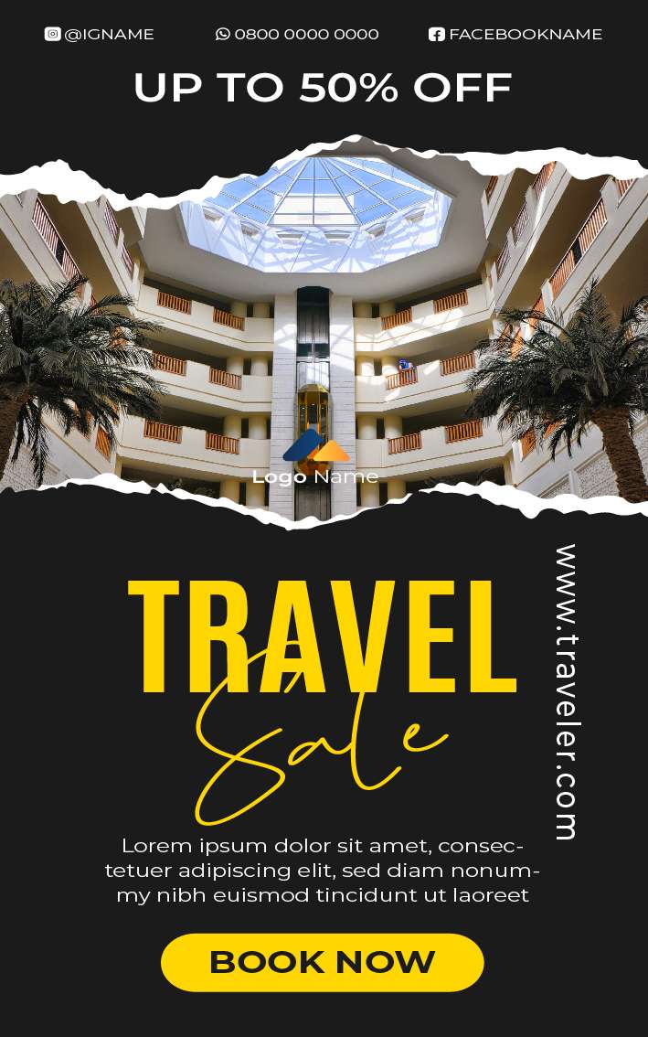 Mini Standing Banner Travel Sale Untuk Penerbangan dan Liburan - Image 1