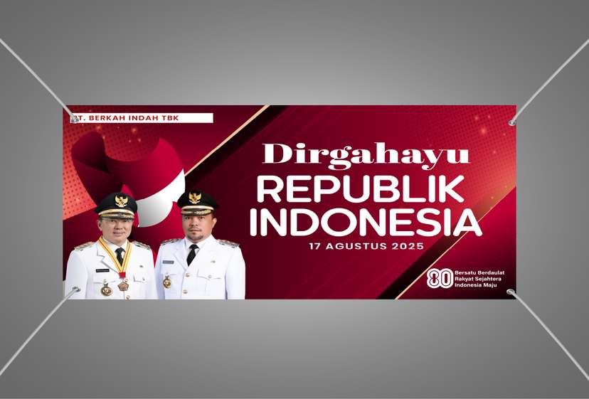 Baliho Kemerdekaan Elegan Dengan Merah Emas - Image 1