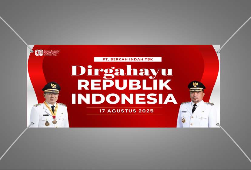 Baliho Kemerdekaan Minimalis Dengan Nuansa Merah Sederhana Formal dan Elegan - Image 1