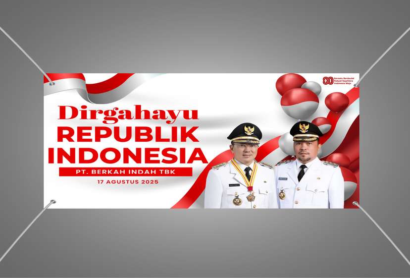 baliho Kemerdekaan Menawan Dengan Hiasan Balon Pita Merah Putih - Image 1