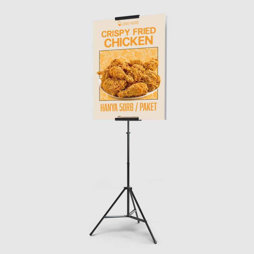 Foamboard Promo Makanan Ayam Goreng Dengan Warna Dominan Kuning - Image 1
