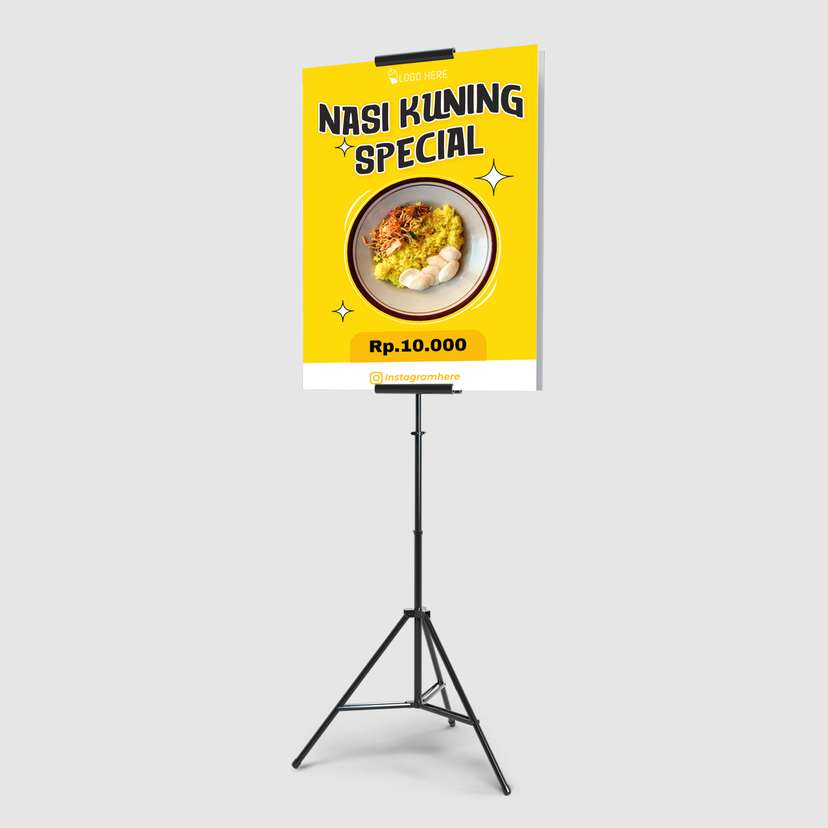 Foamboard Promo Makanan Nasi Kuning Dengan Warna Kuning - Image 1