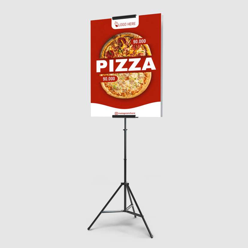 Foamboard Promo Makanan Pizza  Dengan Warna Dominan Merah - Image 1