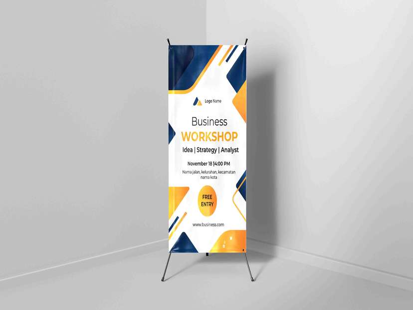 X Banner Minimalis Modern Untuk Workshop Business - Image 1