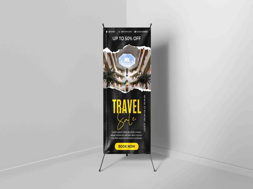 X Banner Travel untuk Promosi Diskon  - Image 1