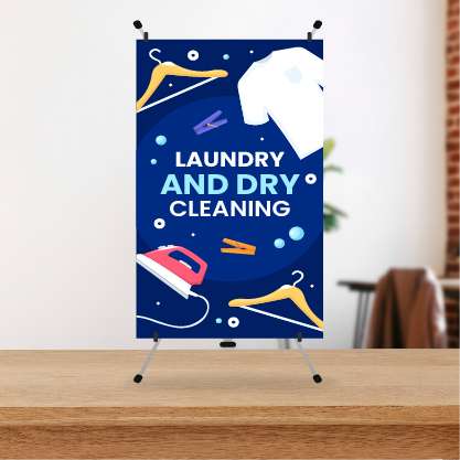 Mini Standing Laundry and Dry Cleaning Navy - Image 1