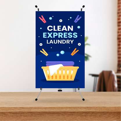 Mini Standing Clean Express Laundry Navy - Image 1