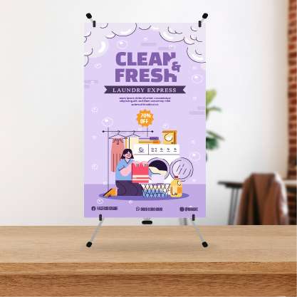 Mini Standing Banner Purple Colour Clean And Fresh - Image 1