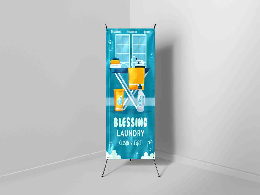 X Banner Blessing Laundry Cuci Setrika - Image 1