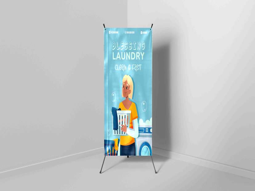 X Banner Blessing Laundry Clean And Fast - Image 1