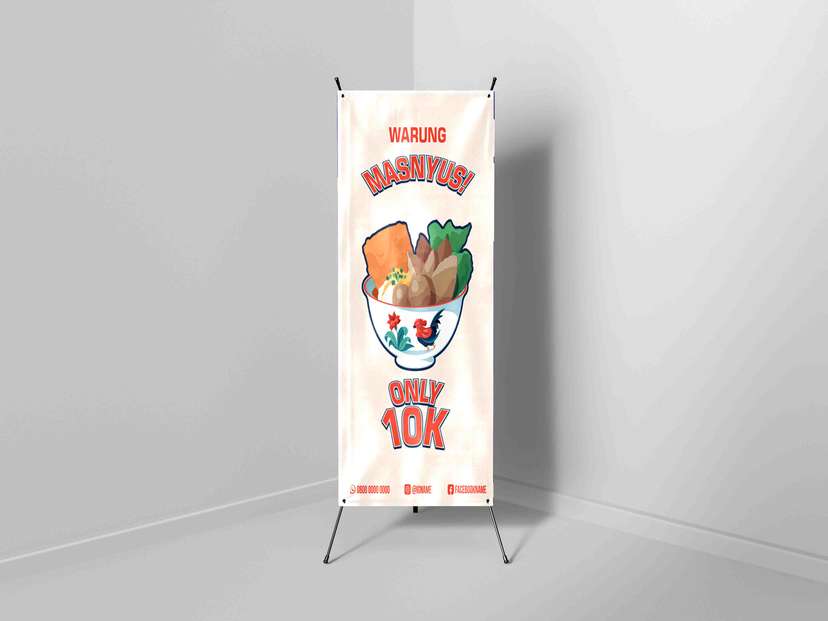 X Banner Rumah Makan Baso Harga Ekonomis - Image 1