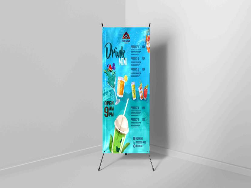 X Banner Minuman Segar Nuansa Laut - Image 1