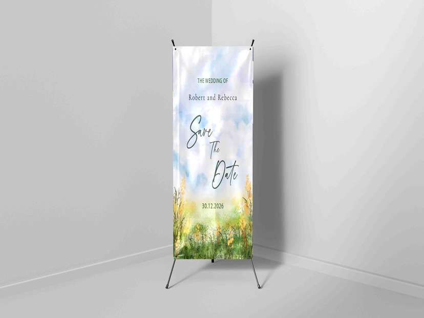 X Banner Save The Date Nuansa Lukisan Di Taman - Image 1