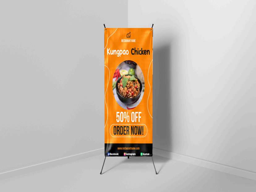X Banner Rumah Makan Diskon 50 Persen - Image 1