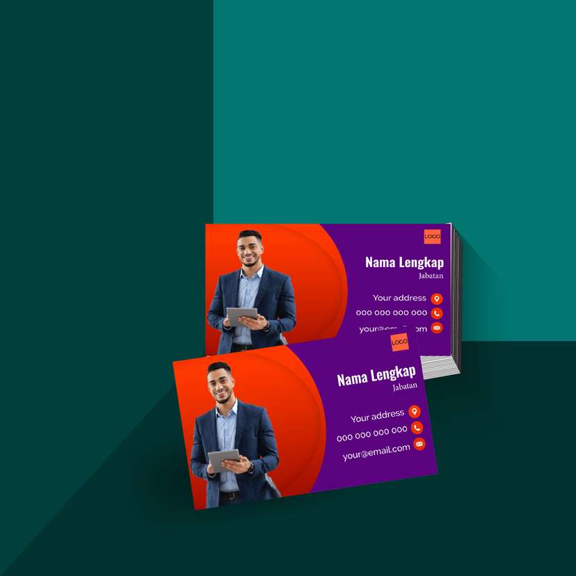 Kartu Nama Kreatif Bernuansa Merah dan Ungu yang Berani, Kontras, dan Memberikan Energi - Image 1