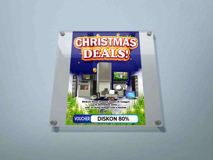 Wall Poster Christmas Deals Nuansa Blue Christmas - Image 1