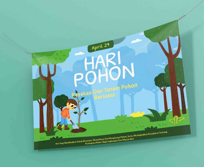 Baliho Hari Pohon Untuk Kegiatan Menanam Pohon - Image 1