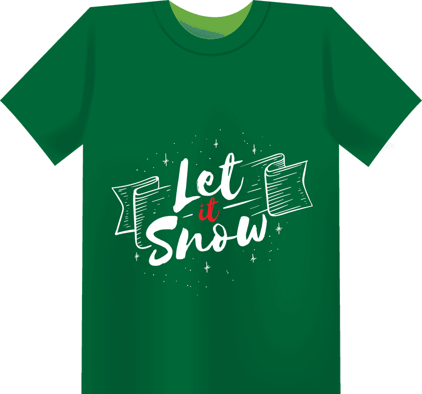 Kaos Hijau Custom Natal Let it Snow - Image 1