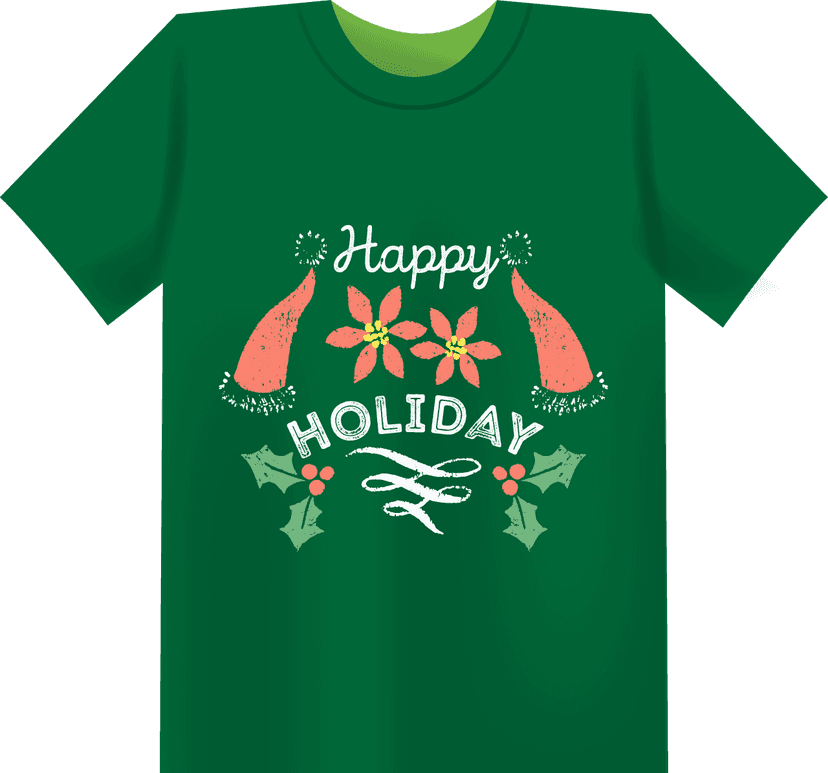 Kaos Hijau Custom Happy Holiday - Image 1