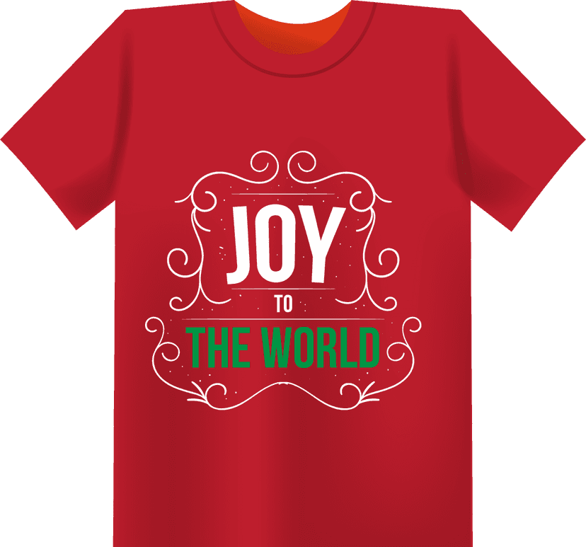 Kaos Merah Custom Natal Dengan Ornamen Simple - Image 1