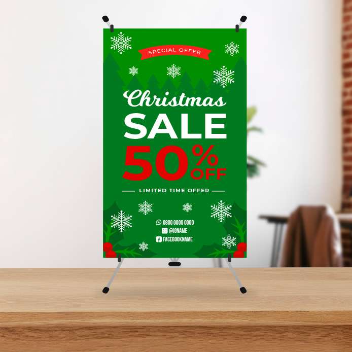 Mini Standing Banner Christmas Sale 50% OFF Limited Time Offer - Image 1