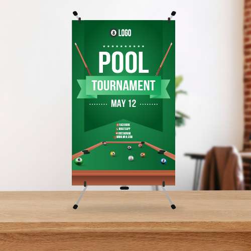 Mini Standing Banner Pool Tournament Billiard - Image 1