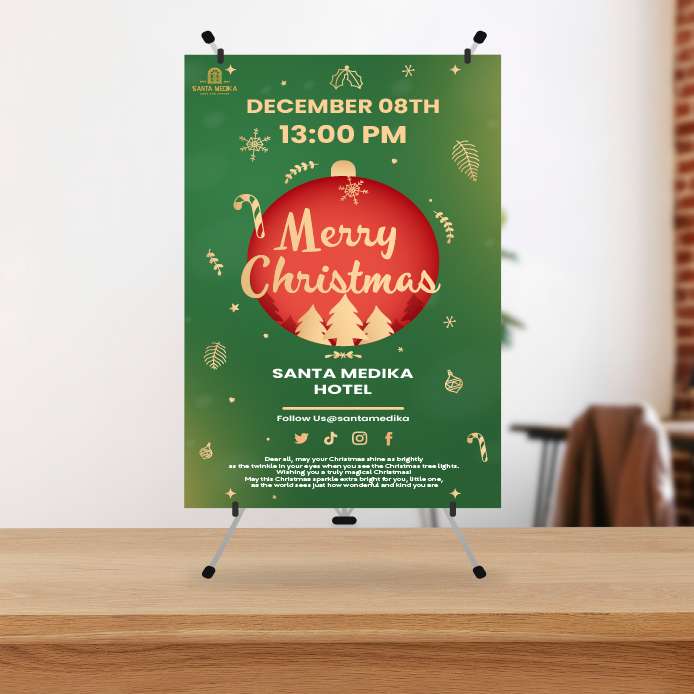 Mini Standing Banner Hotel Christmas Event  - Image 1