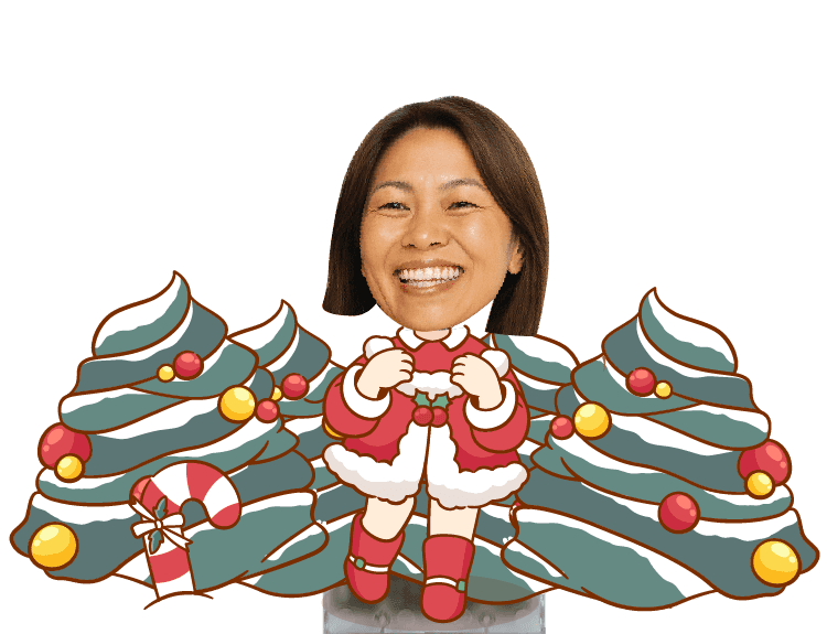 Figure Shaking Head Girl Santa Claus With Christmas Tree - Image 1