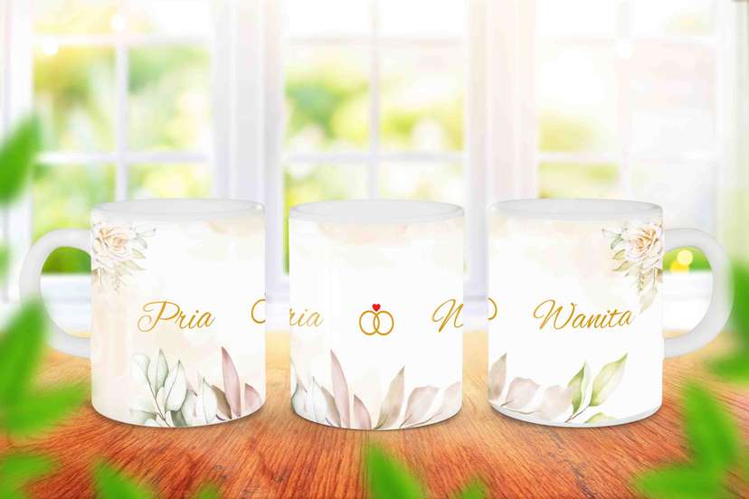 Souvenir Mug Wedding Terlukis Indah dalam Kasih Tuhan  - Image 1
