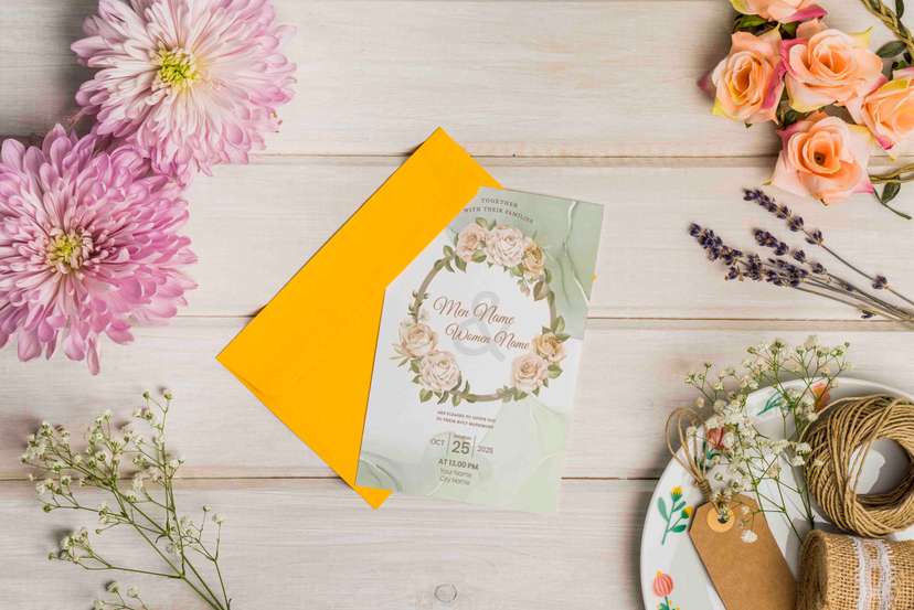 Undangan Pernikahan Floral Watercolor Nuansa Hijau Pastel Elegan - Image 1