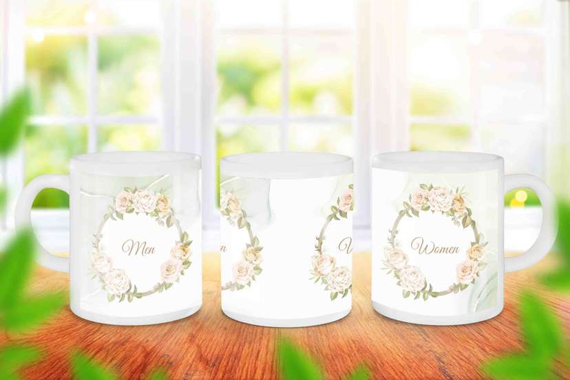 Mug Souvenir Wedding Floral Pastel Desain Elegan dan Lembut - Image 1