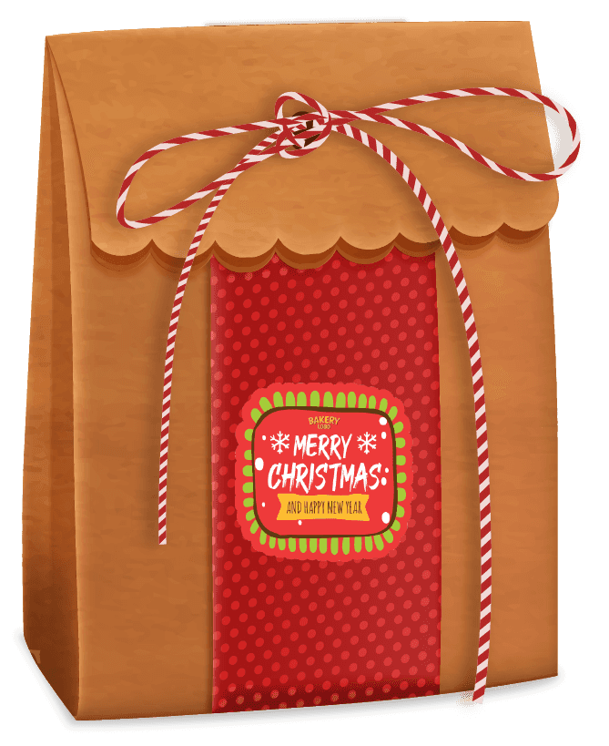 Stiker Merry Christmas Desain Merah Hijau untuk Kemasan Kue dan Hampers Natal - Image 1