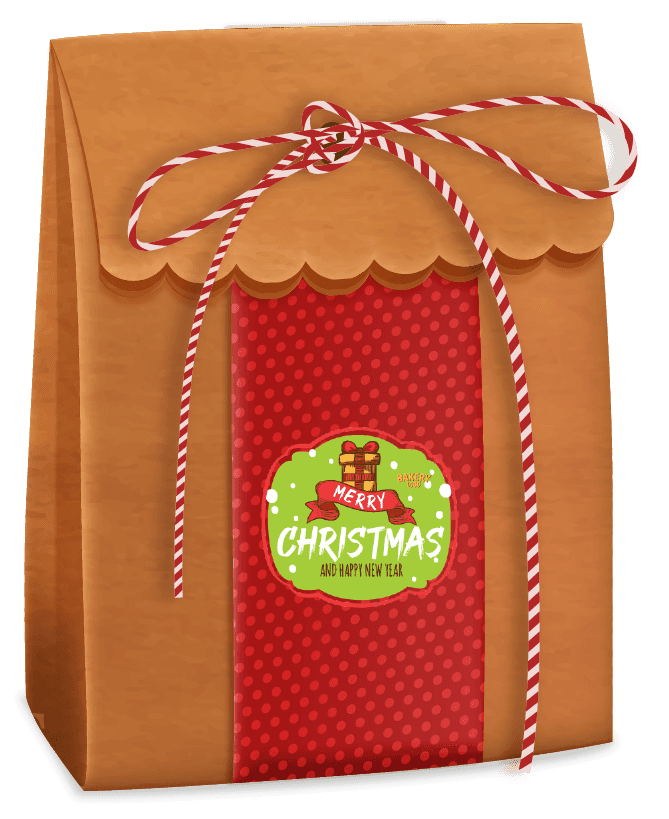 Stiker Merry Christmas Desain Hadiah Natal untuk Kemasan Kue dan Hampers - Image 1