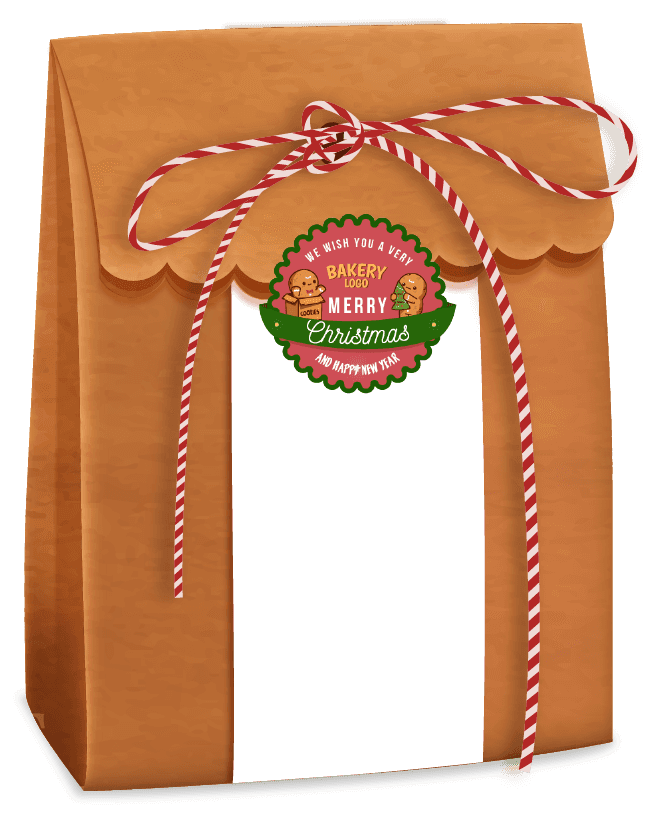 Sticker Merry Christmas and Happy New Year Gingerbread Lucu untuk Kemasan Kue dan Hampers - Image 1